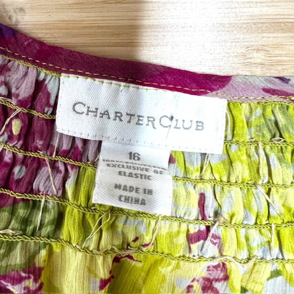 (2) Blouses Flora-Maggie Barnes Sz 16W Button & Charter Club 16 Pull Over(55 - Picture 8 of 11